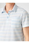 Striped Pocket Polo Neck T-Shirt - 5