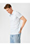 Striped Pocket Polo Neck T-Shirt