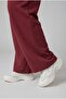 Women's Plus Size Hooded Amour Written Claret Red Tracksuit Set - 5