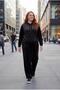 Women's Plus Size Velvet Natural Stone Look Black Tracksuit Set - 8