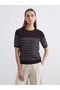 Esvab • Modern & Distinctive Zero Roba Collar Striped Women's Knitwear Sweater - 2