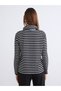 Two Mt Shop Quality Soulife White Striped Loose & Loose Long Sleeve Women's T-Shirt - 4