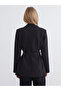Alita City Lcw Vision Black Crepe Plain Standard & Regular Women's Blazer Jacket with a Difference - 4