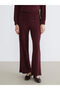 Two Mt Shop Quality Lcw Modest Burgundy Interlock Plain Standard & Regular Women's Sweatpants - 2