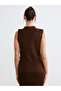 Lcw Vision Brown Half Turtleneck Women's Knitwear Sleeveless Sweater - 4
