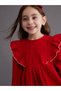Özmarka New Season Crew Neck Velvet Girls' Dress - 2