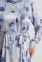 Patterned Belted Satin Dress 20727 - 3