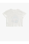 Girl's Ecru Printed T-Shirt Cotton - 2