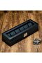 6-Slot Watch Box for Men, Carbon Fiber Watch Display Case with Glass Lid, Jewelry Storage Organizer - 6