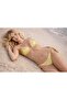 Women's Yellow Cotton Stylish Quality Foil Print Shiny Bikini Set - 4