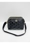 Women's Adjustable Crossbody Strap 4 Compartment Black Shiny Shoulder and Crossbody Bag S-1267 - 7