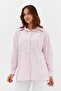 Striped Stone Studded Shirt Pink - 4