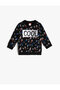 Baby Boy Black Patterned Sweatshirt
