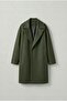 Oversize Relaxed Fit Long Men's Cashmere Coat Overcoat Khaki