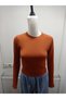 Brown Crew Neck Body Slimfit Soft Touch Seersucker Textured Knitted Fabric Long Sleeve Body Hzlpik01Body - 7