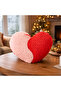 Soft Yinyang Heart Figured Pillow - Pink / Red - 33X27 cm