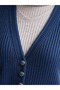 Mercerized Hair Knitted Single Knitted Mother's Vest / Indigo Blue - 2
