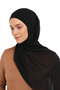 Ready-to-wear, practical, luxury chiffon shawl with boning, black. - 4