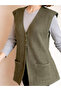 Mercerized Hair Knitted Single Knitted Mother's Vest / Khaki Green - 2