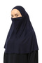 Ready Practical Scarf with Turban Veil Hijab with Hijab - Prayer Cover Souffle (xl) - Navy Blue