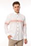 Slim Fit Long Sleeve Panelled Linen Gift Boxed Easy-Iron Men's Shirt Fs-002994 - Beige - 7