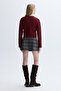 Women's Burgundy Loose Fit Crew Neck Sweater - 2