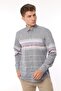 Slim Fit Long Sleeve Panelled Linen Gift Boxed Easy-Iron Men's Shirt Fs-002994 - Navy Blue - 8