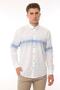 Slim Fit Long Sleeve Panelled Linen Gift Boxed Easy-Iron Men's Shirt Fs-002994 - Blue - 8