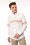 Slim Fit Long Sleeve Panelled Linen Gift Boxed Easy-Iron Men's Shirt Fs-002994 - Beige - 8