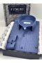 Slim Fit Long Sleeve Satin Gift Boxed Easy-Iron Men's Shirt Fs-002968 - Indigo