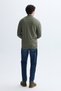 Men's Brown Zippered High Collar Knit Sweater - 2
