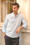 Hakim Yaka Slim Fit Linen Men's Shirt with Gift Box Fs-003042 - Blue