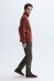 Men's Brick Color Melange High Collar Comfort Fit Sweatshirt - 3