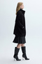 Women's Black Shawl Collar Oversize Short Sleeve Cardigan - 3