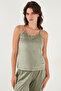 Regular Fit Lace Soft Textured Velvet Pajama Set with Dressing Gown PAJAMA SET 6095545 - 5