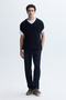 Men's Navy Blue V-Neck Sleeveless Sweater - 4