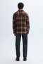 Men's Brown Plaid Shirt Jacket - 2