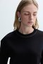 Women's Black Loose Fit Crew Neck Sweatshirt - 4