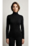 Lago Women's Ultra Soft Touch Inward Curved Half Fisherman Long Sleeve Blouse & Top & Sweater - Black - 5
