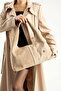 Clk Zd359 Women's Shoulder Bag Beige Suede - 3
