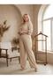 Women's Plus Size Comfortable Fit Linen Pants Without Pockets with Elastic Waist
