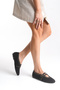Rove Women's Studded Ballerinas Black Nubuck - 6