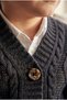 Boy's Spring Premium Knitwear Cardigan with Stitch-Free Braided Hair Braids and Buttons, V-Neck - 4