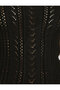 Women's Black Hollow Collar Strap Sweater 9YAF90149GT - 6