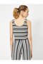 Hollow Neck Sleeveless Striped Tank Top - 4