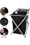 3-Section Laundry Basket Black/White/Grey 137Liters - 3