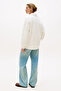 Women's Text Printed Pique Rugby White Sweatshirt Ww0Ww45779Ya8 - 4