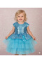 Girl's Blue Sequined Tulle Evening Dress Birthday & Special Occasion Dress - 2