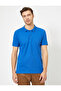 Men's Cobalt Blue Polo Neck T-Shirt 0Yam12133Lk - 3