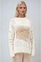 Ecru Ripped Casual Lace-Like Knit Sweater1216-02 - 6